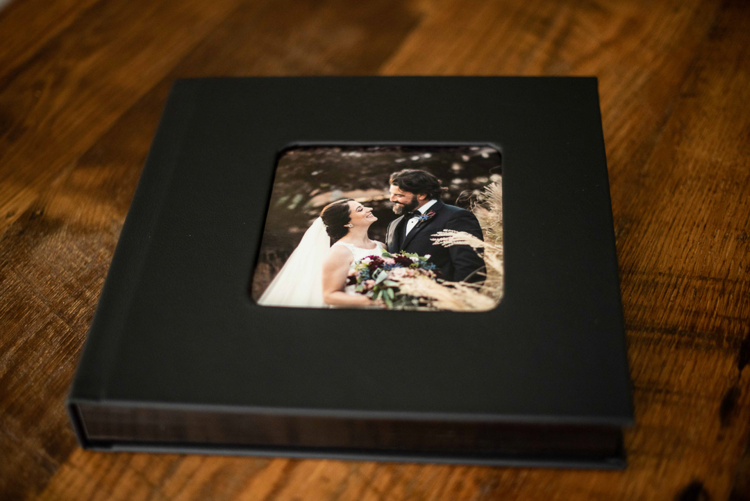 Wedding album with photo on front